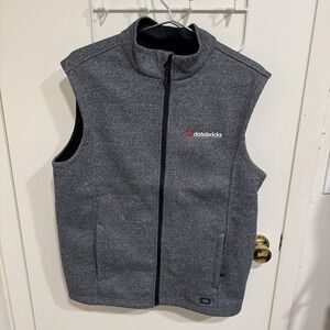 Ogio Databricks Logo AI Dark Gray Textured Gunmetal Golf Vest Men's Size Large